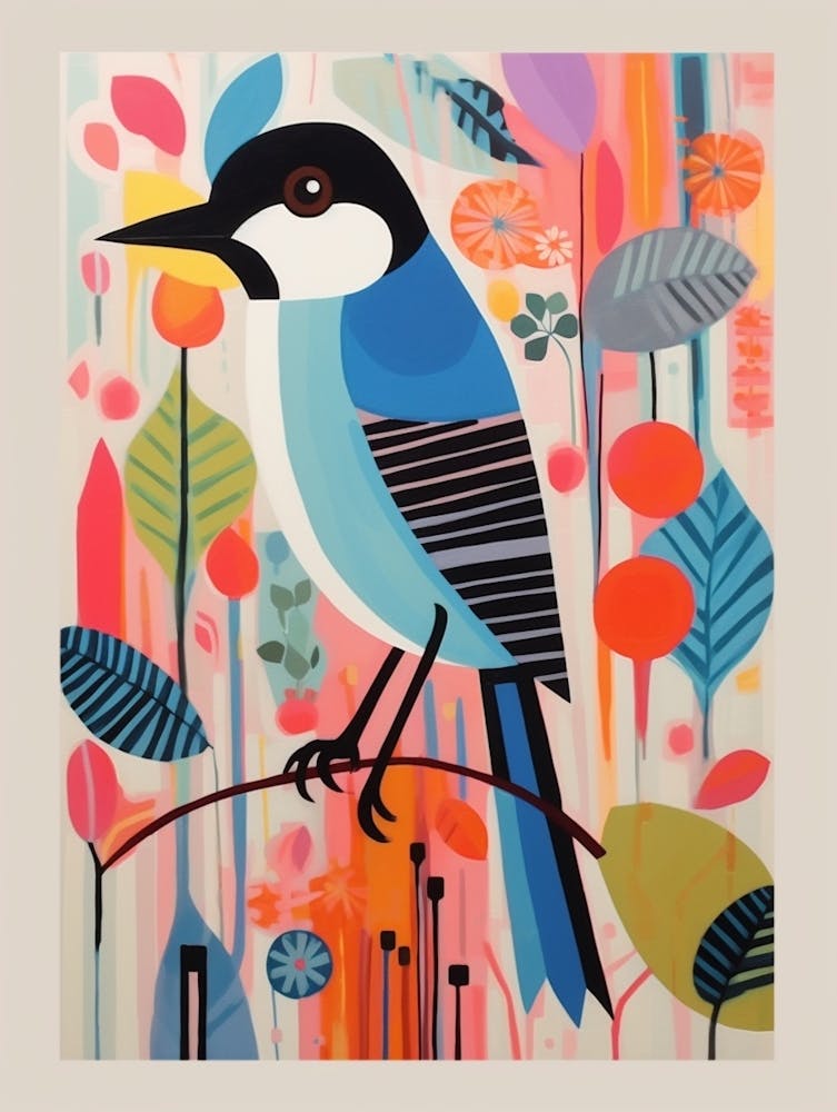 Colourful Scandi Bird Carolina Chickadee 3