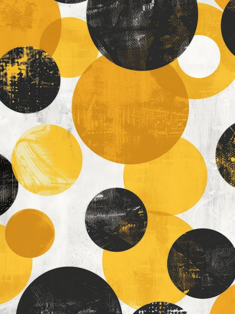 Yellow And Black Polka Dots