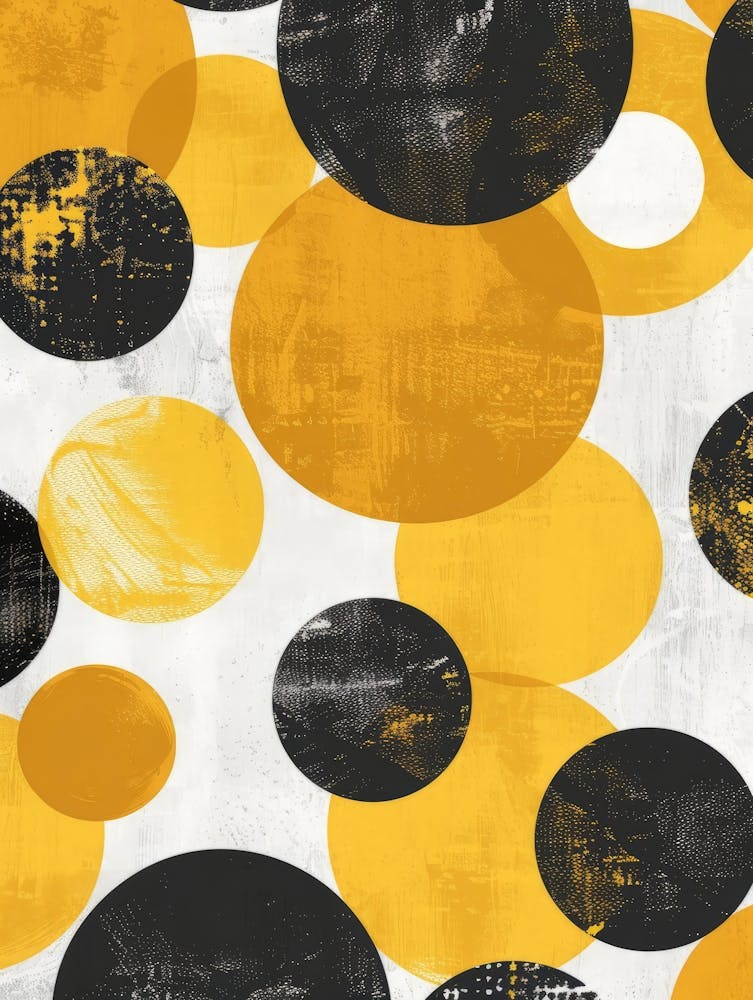 Yellow And Black Polka Dots
