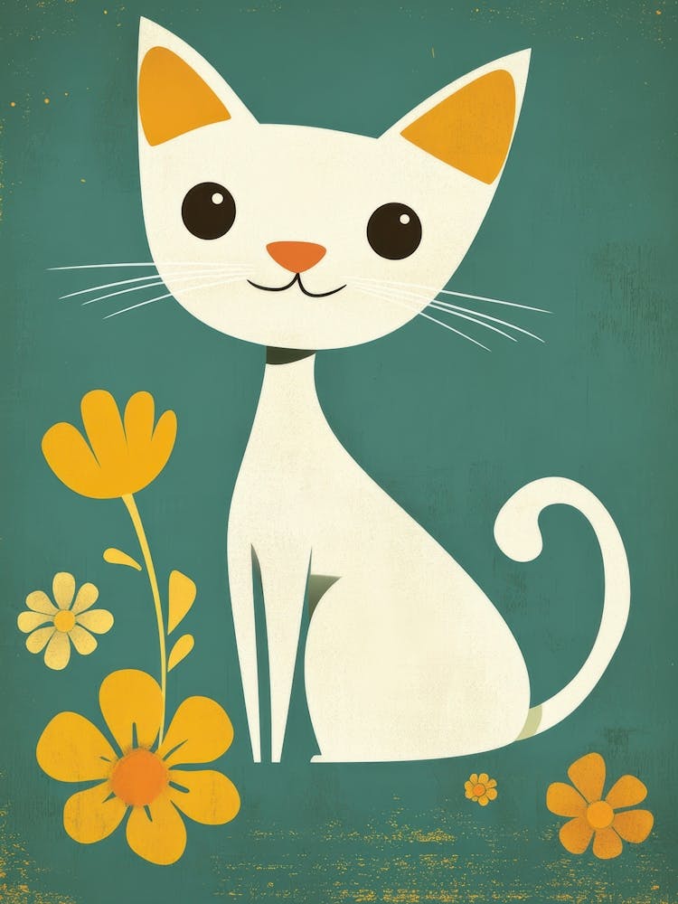 Cat With Flowers 16