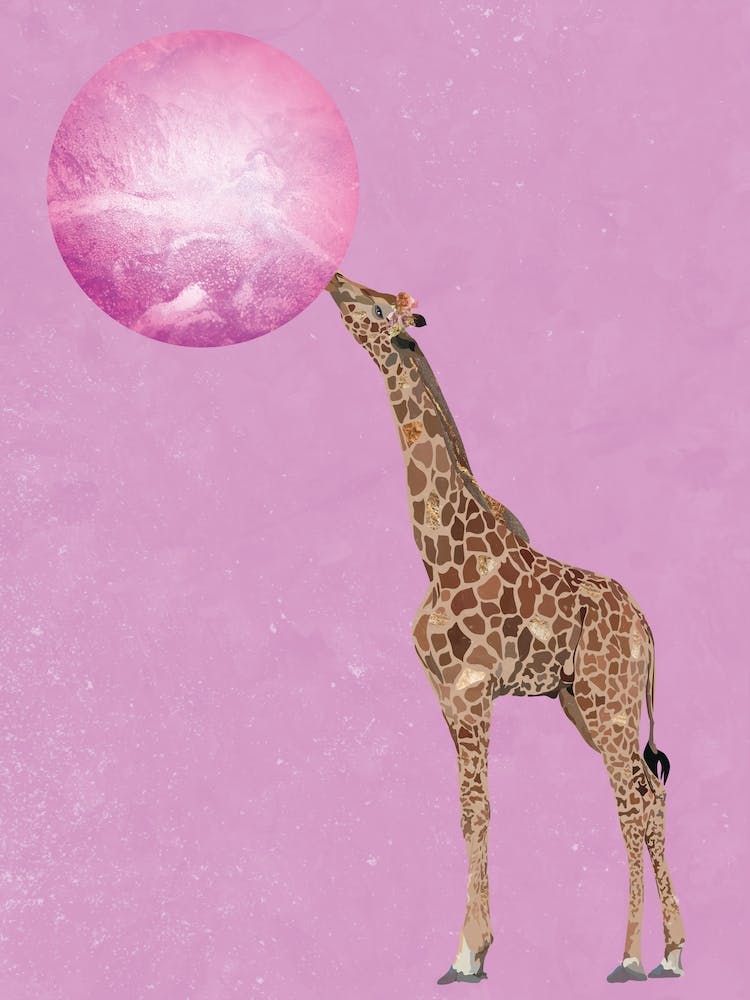 Giraffe Blowing Bubbles
