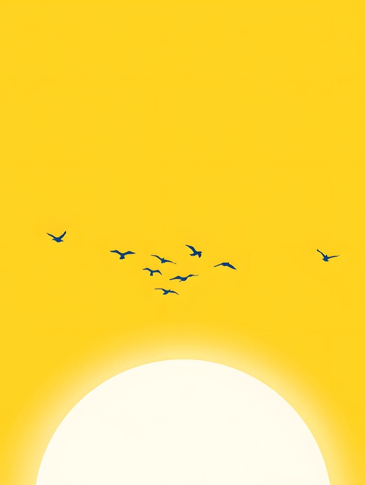 Golden Horizon – Birds in Flight at Sunset