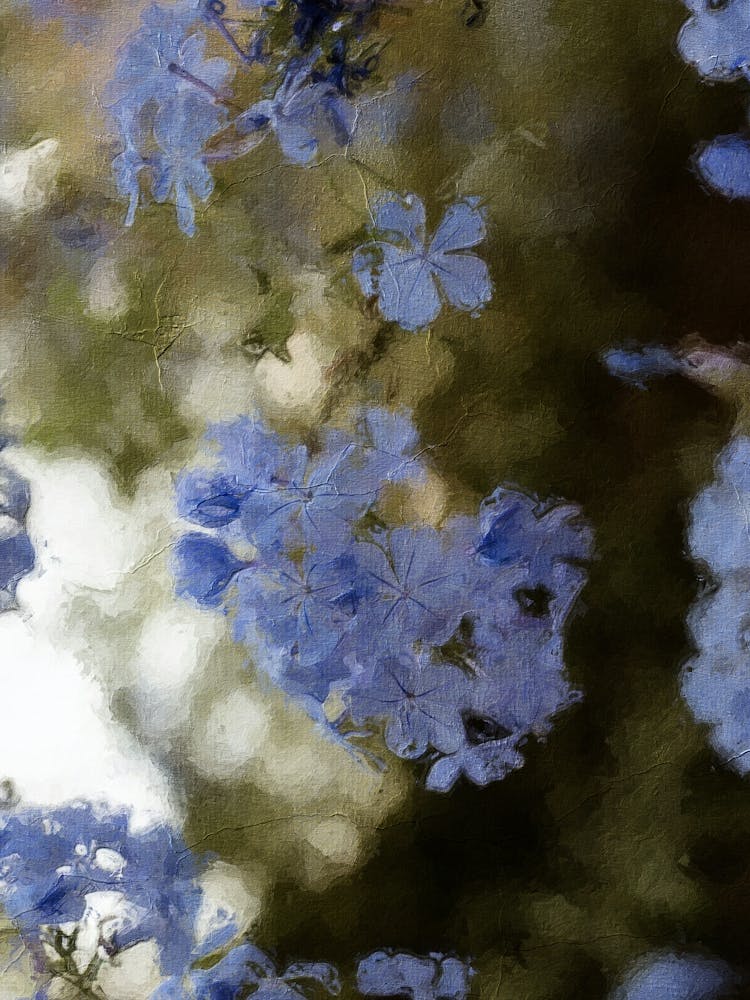 Blue Flowers Oil Painting