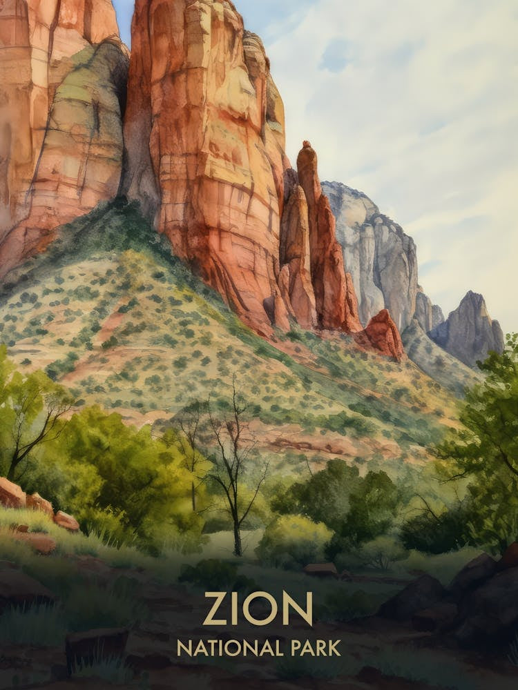Zion National Park Vintage Travel Poster 3