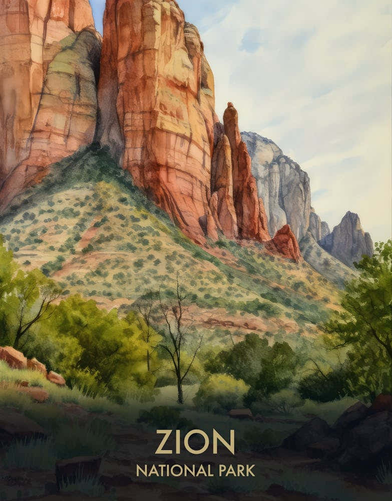 Zion National Park Vintage Travel Poster 3