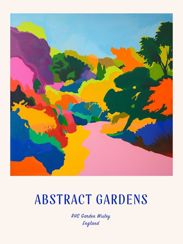 Colourful Gardens Rhs Garden Wisley United Kingdom 4 Blue Poster