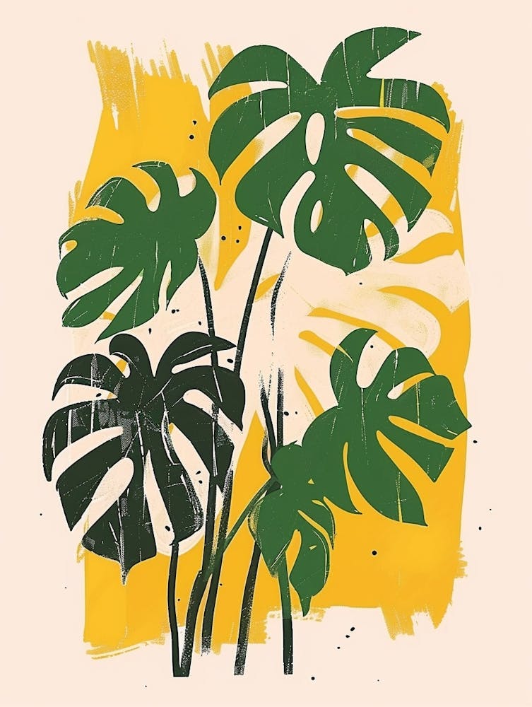 Monstera Plant Minimalist Illustration 1