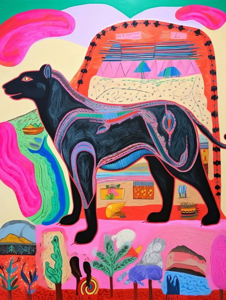 Maximalist Animal Painting Puma