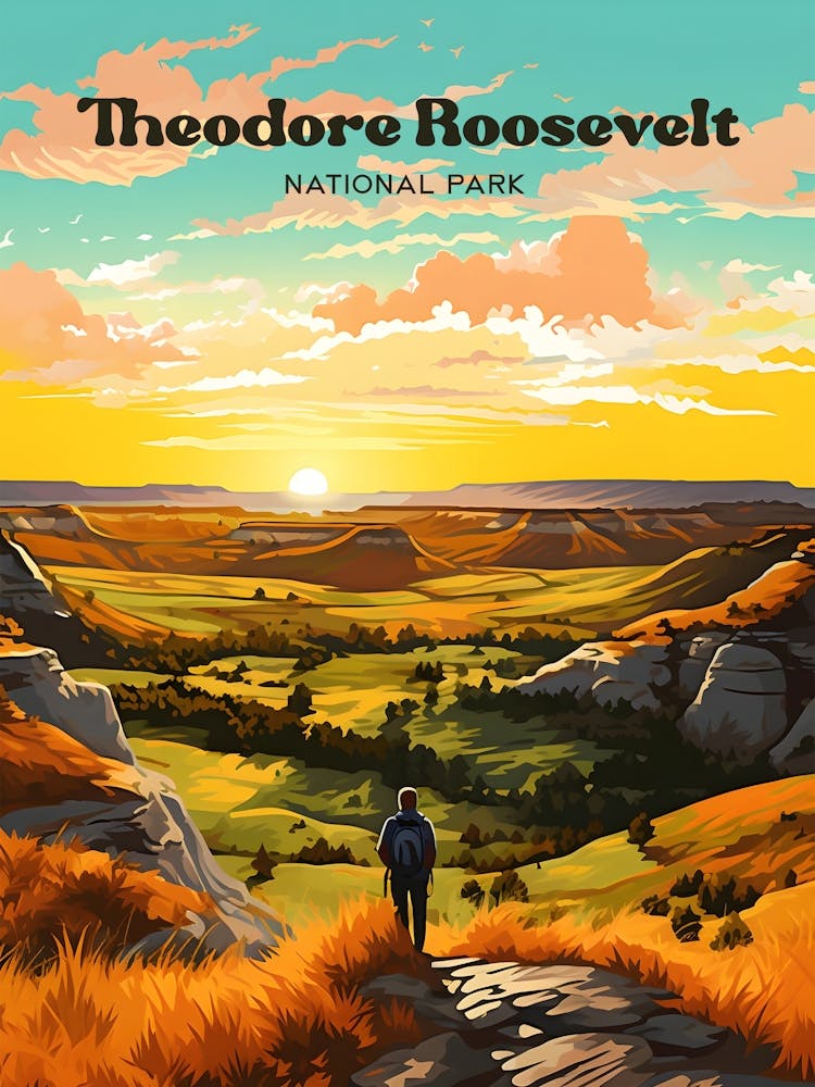 Theodore Roosevelt National Park Tranquil Travel Art