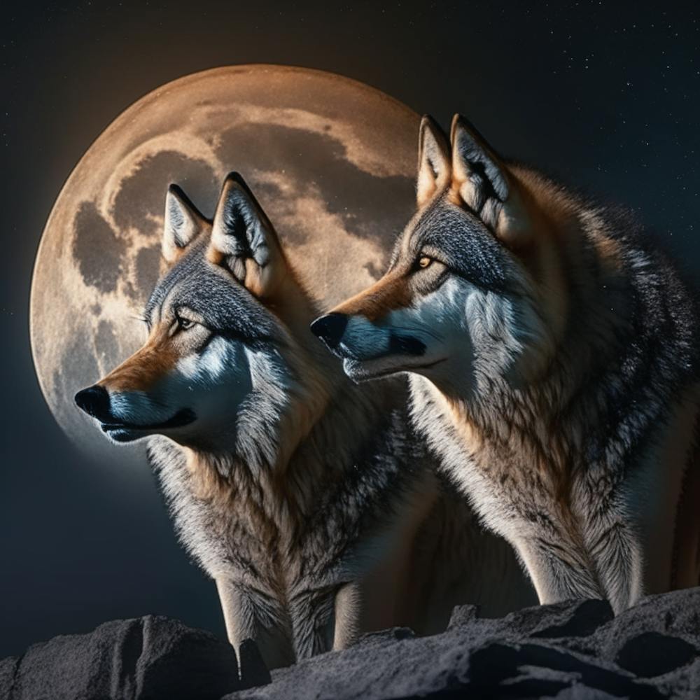 Wolf And Moon 2