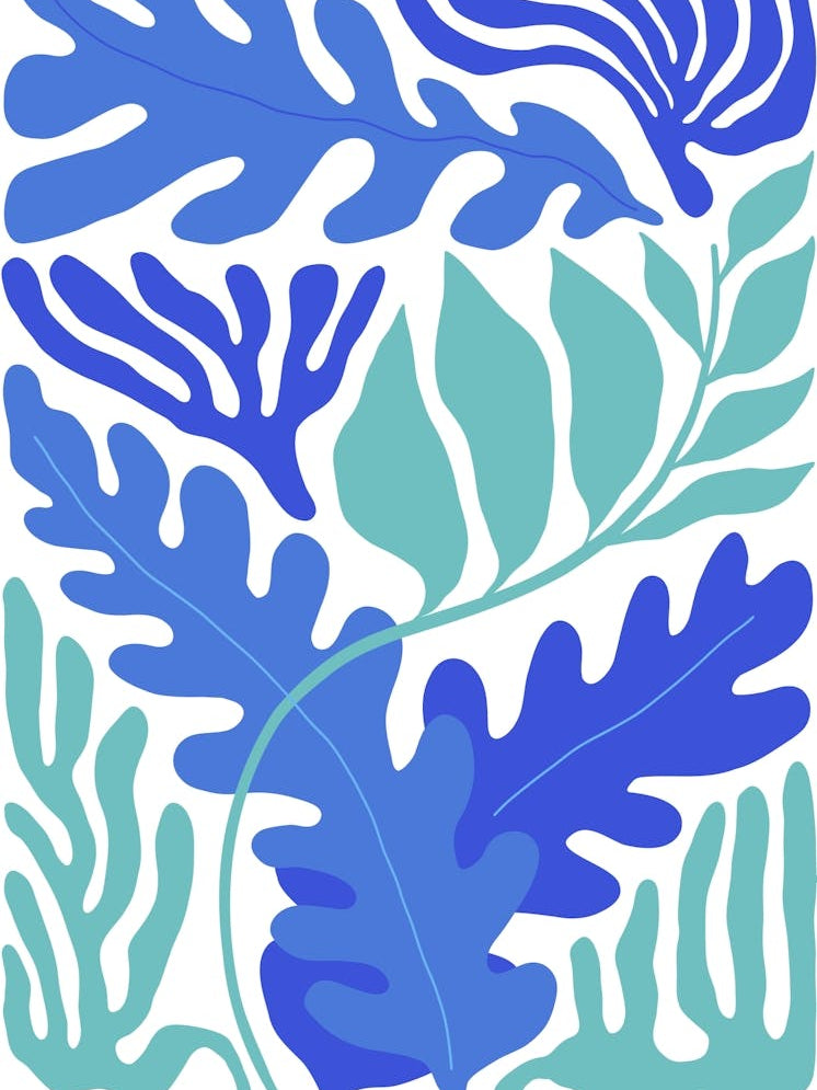 Blue and Green Corals Ocean Collection Boho