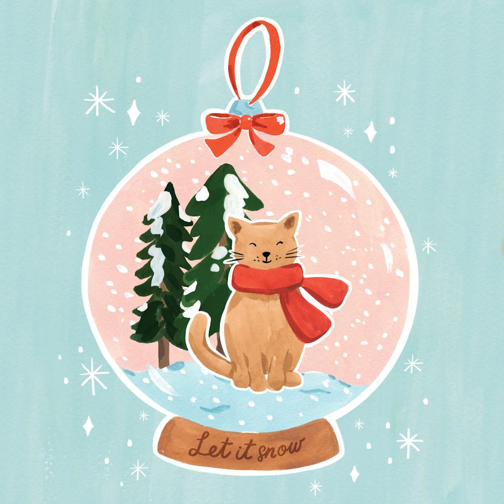 Snow Globe Cat Christmas