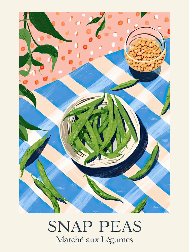 Marche Aux Legumes Snap Peas Summer Illustration 3