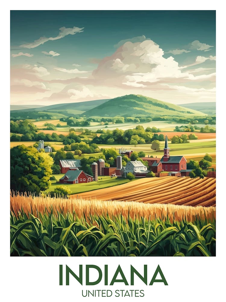 Affiche de voyage Indiana