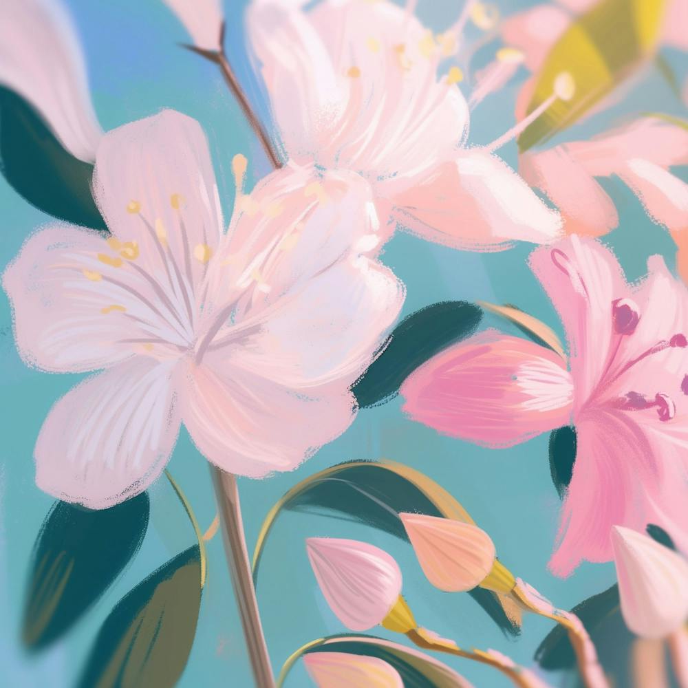 Romantische Pastel Blumen Malerei