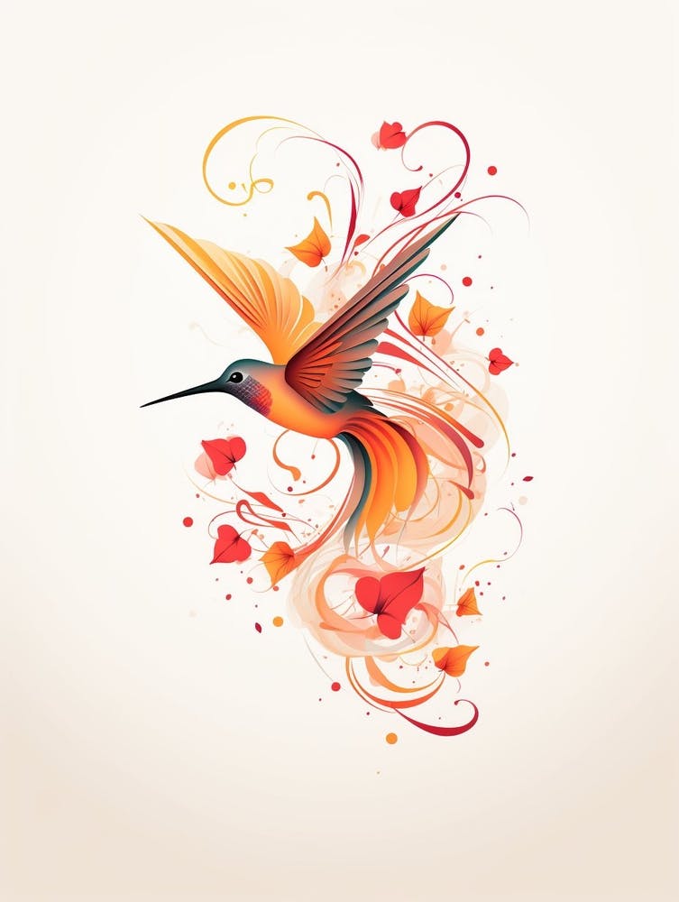 Hummingbird Minimalist Abstract 2