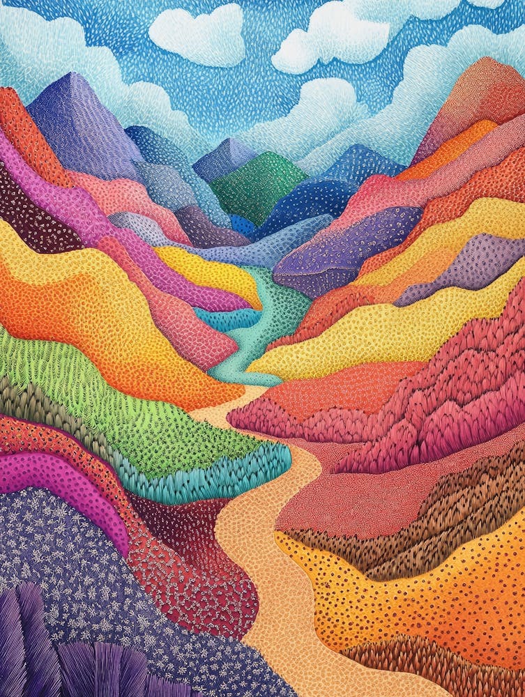 Colourful Mountain Illustration Poster 13
