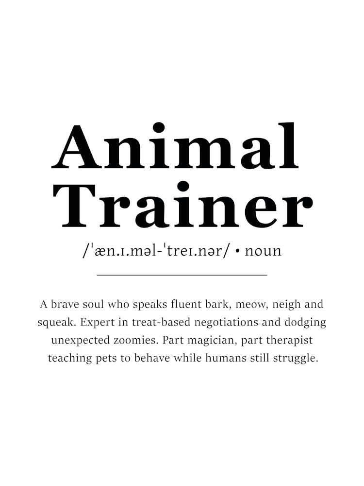 Animal Trainer Definition Poster - Dictionary