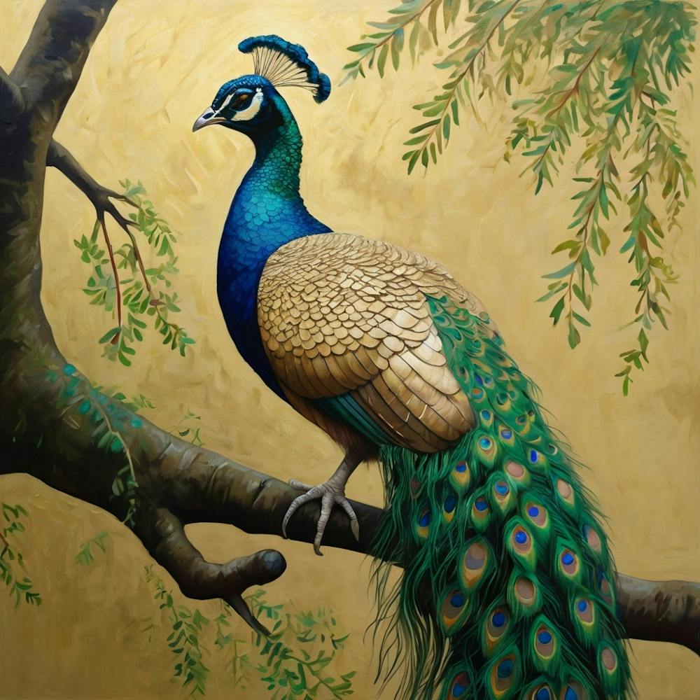 Peacock On A Branch