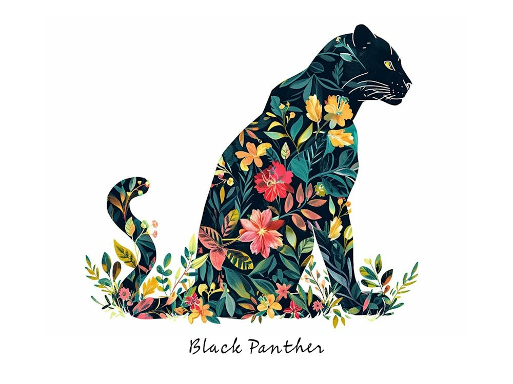 Little Floral Black Panther 2 Poster