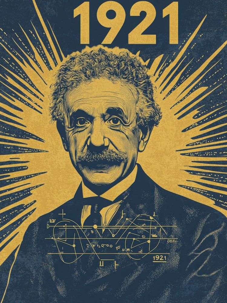 Aihrgdesign A Vintage Poster Celebrating Albert Einsteins Nob A0c04391 3511 4893 B1e3 1c43434b9eba 0