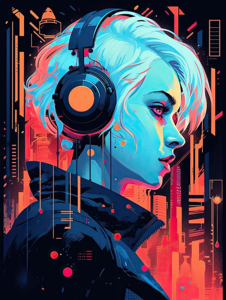 Girl With Headphones 1