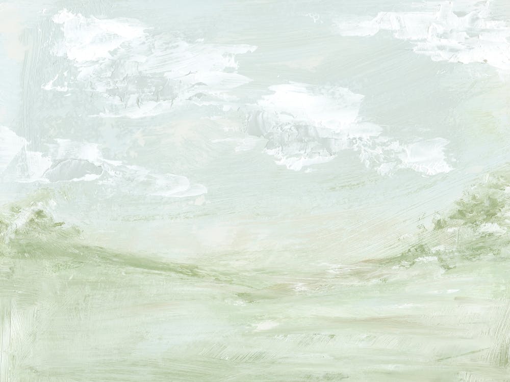 Daydreaming 2 - Abstract Trees Hills Day Landscape Painting