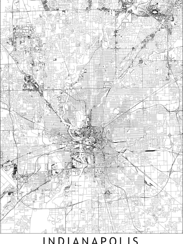 Indianapolis White Map