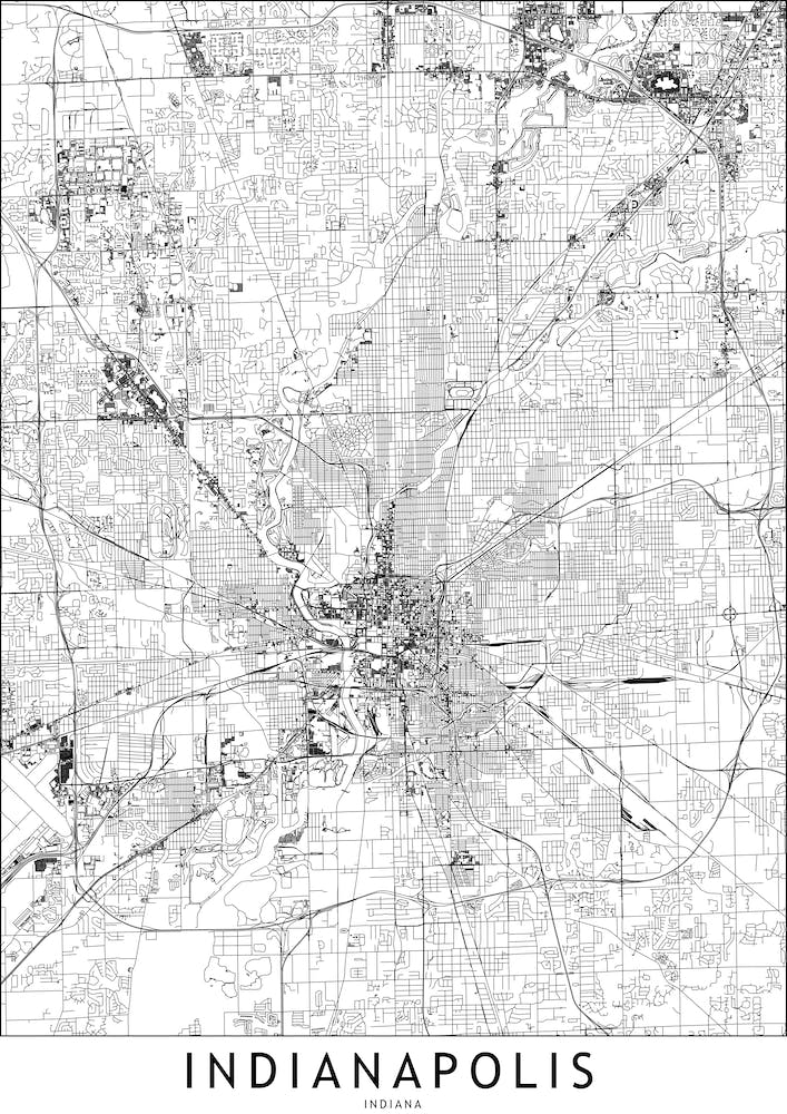 Indianapolis White Map
