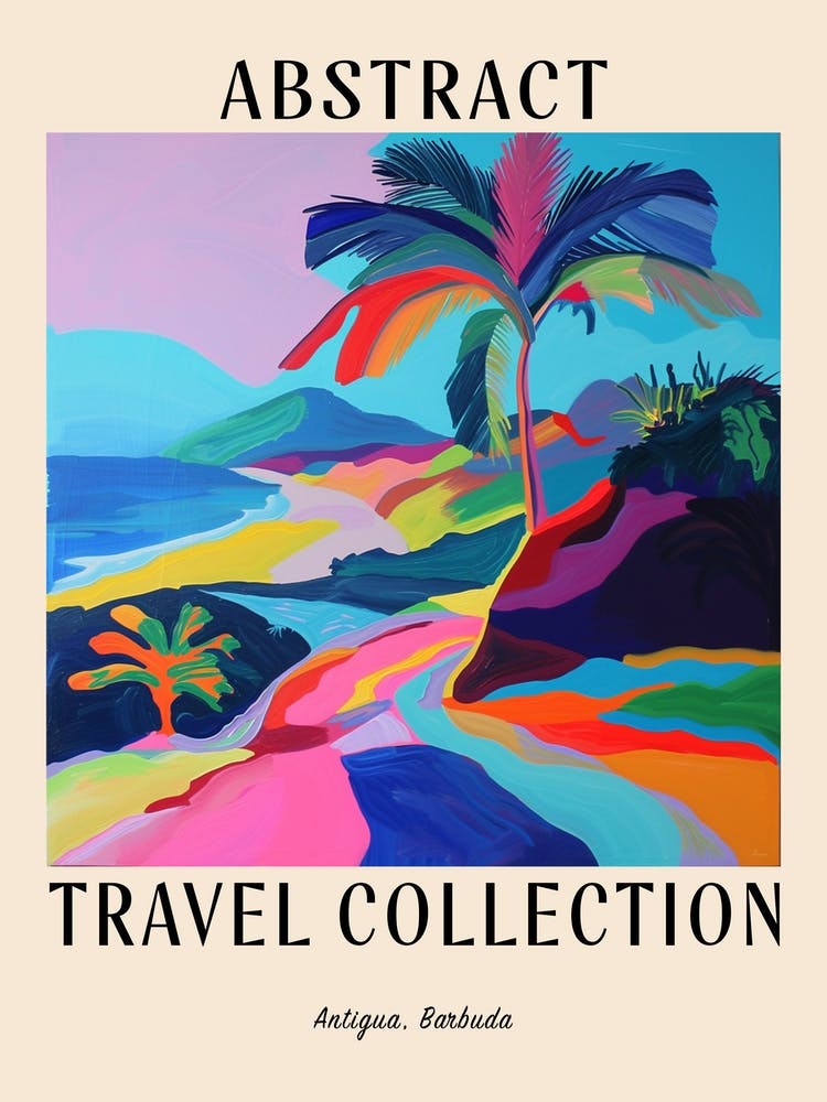 Abstract Travel Collection Poster Antigua Barbuda 3