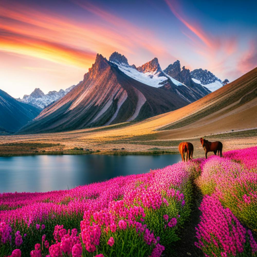 Horses In The Mountains