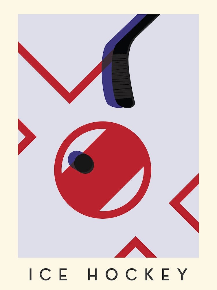 Ice Hockey Minimalist Illustration