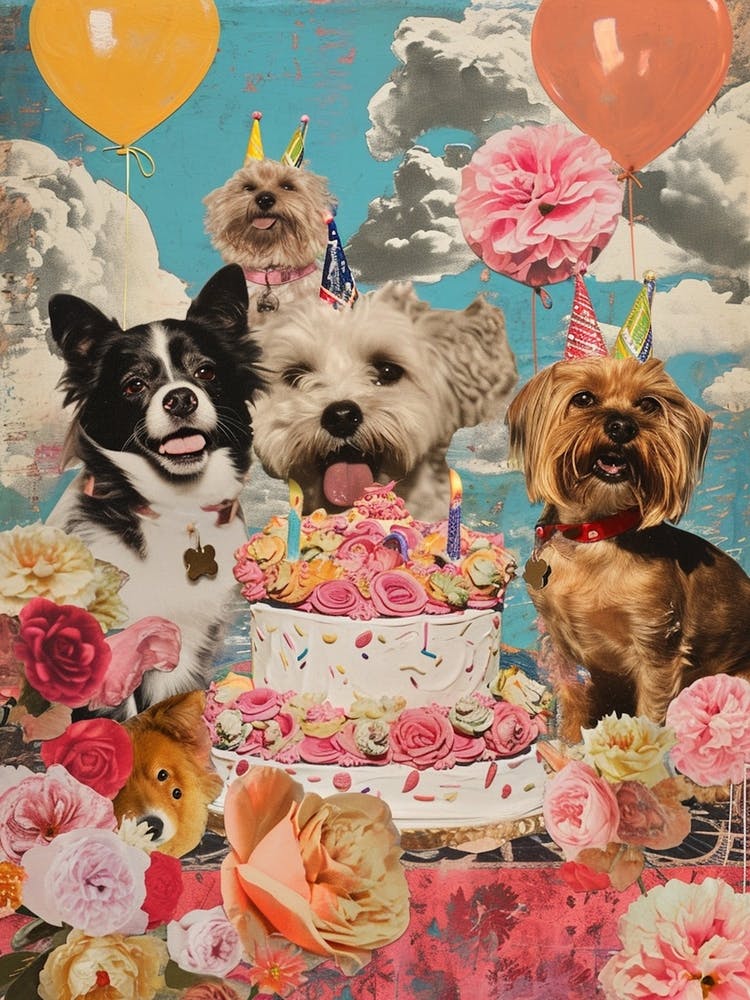 Dog Birthday Party Collage 2