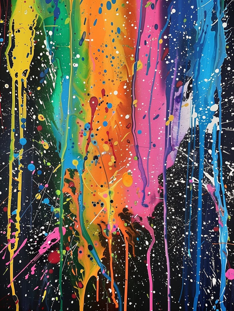Rainbow Paint Splatters