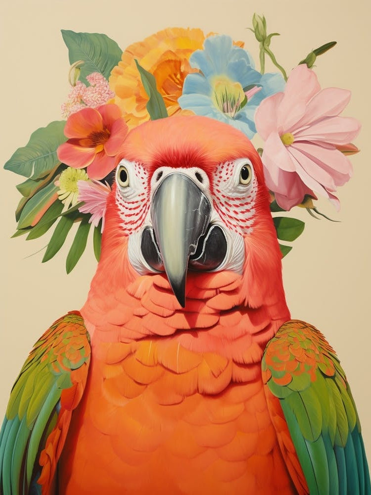 Bird With A Flower Crown Parrot 2