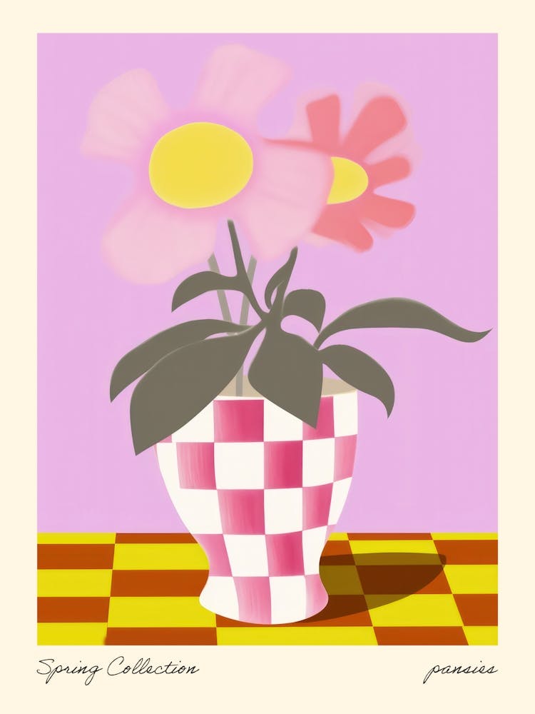 Spring Collection Pansies Flower Vase 2