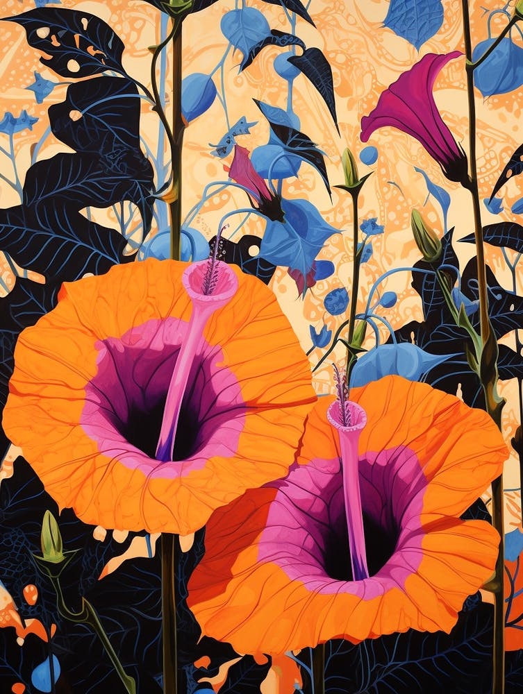 Surreal Florals Morning Glory 3 Flower Painting