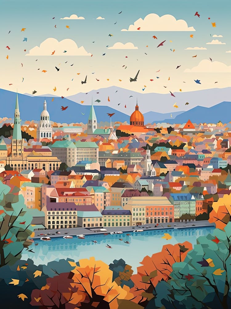 Budapest, Hungary, Geometric Illustration 3