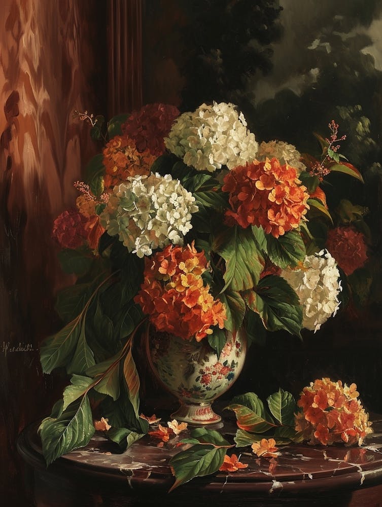 Baroque Floral Still Life Hydrangea 4