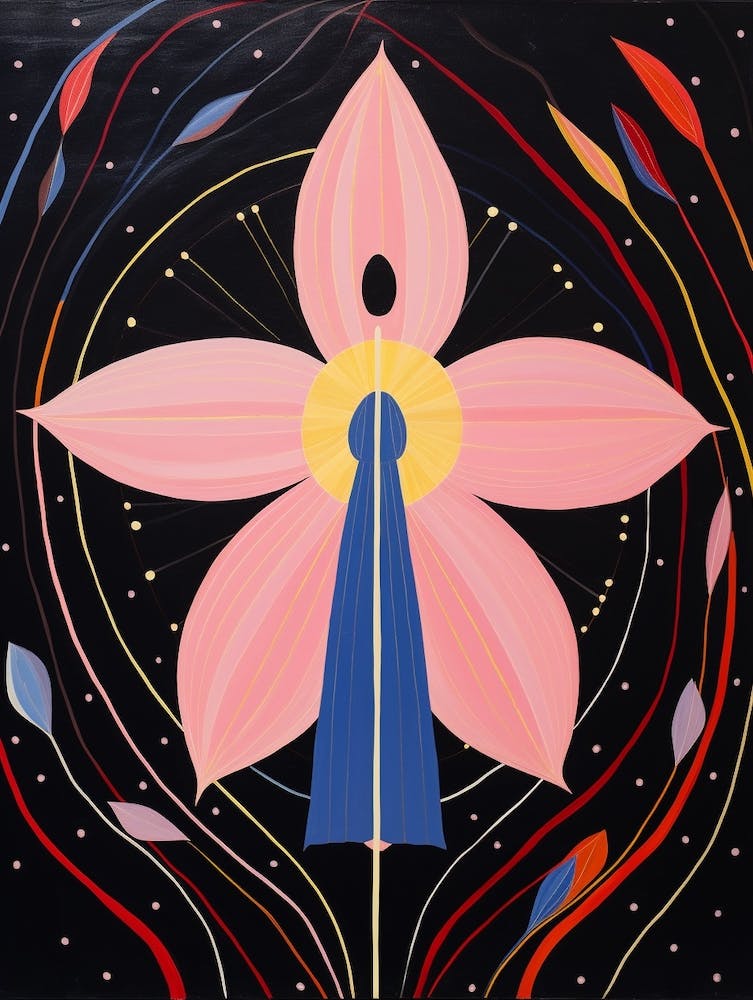 Lily 1 Hilma Af Klint Inspired Flower Illustration