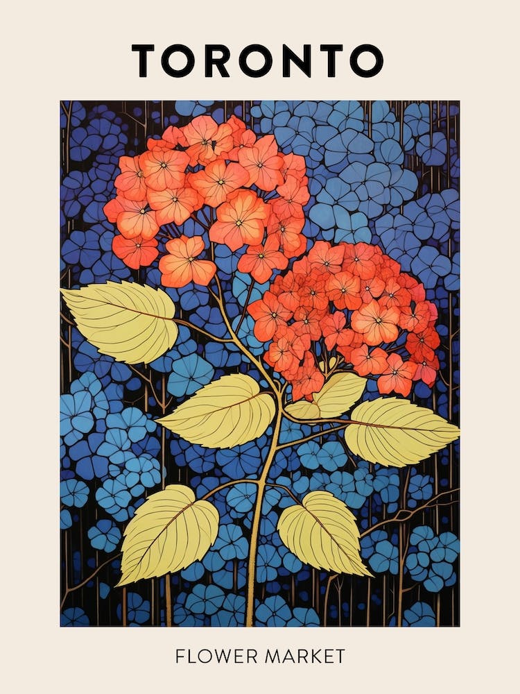 Toronto Canada Botanical Flower Market Poster