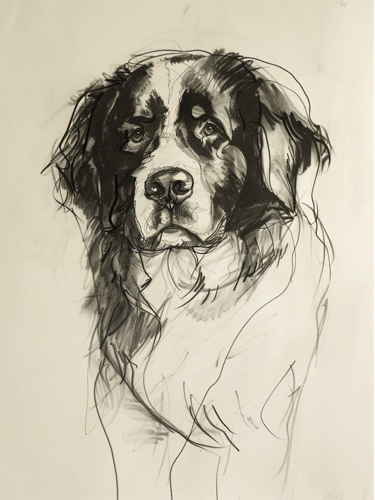 Bernese Mountain Dog Charcoal Line 1