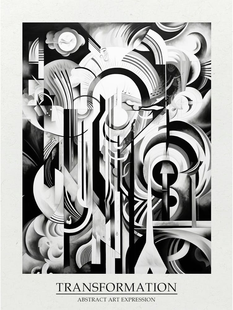 Transformation Abstract Black And White 11 Poster