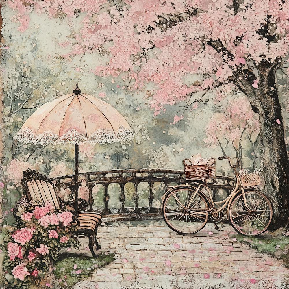 Vintage Cherry Blossom Dreamscape 11
