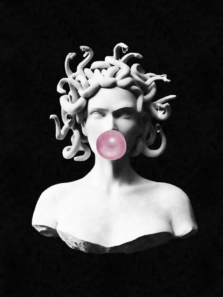 Medusa Blowing Bubblegum Bubbles
