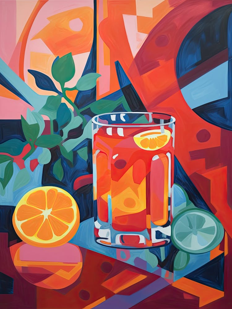 Negroni Cocktail Illustration 3