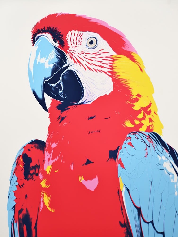 Andy Warhol Style Bird Macaw 1