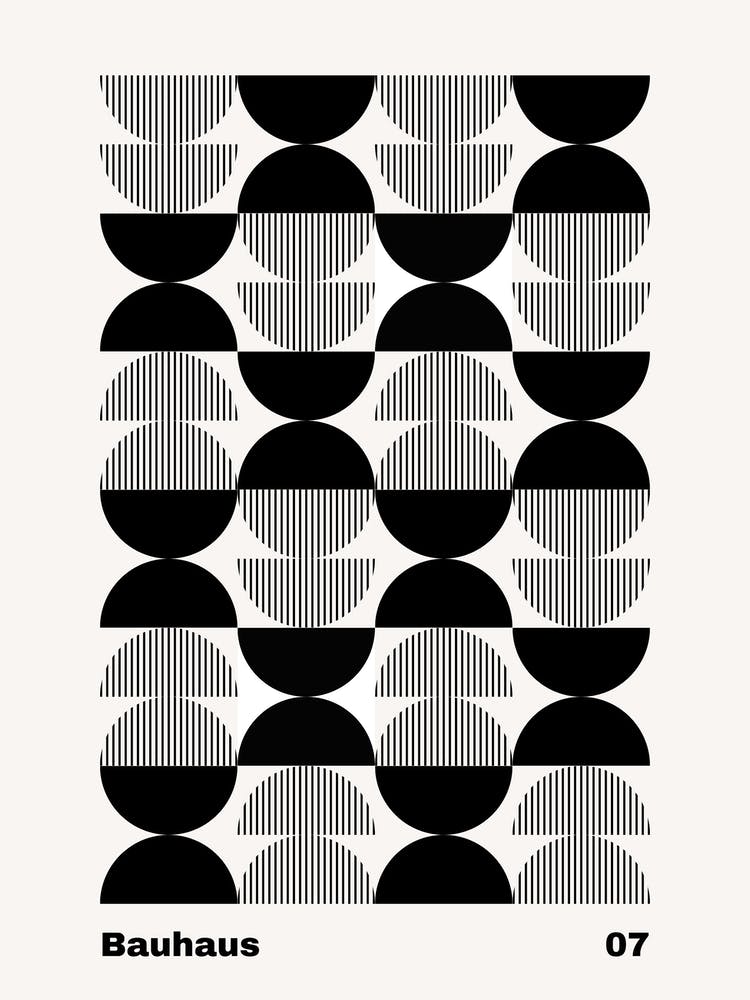 Geometric Bauhaus Poster B&W 7