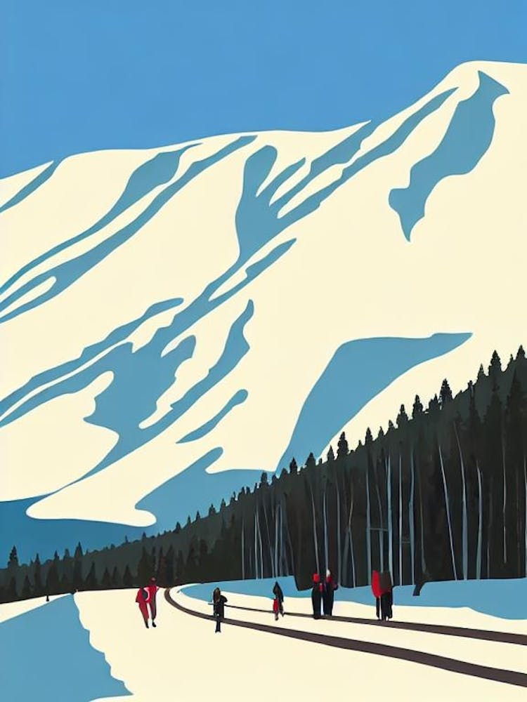 Hemsedal 2, Norway Midcentury Vintage Skiing Poster