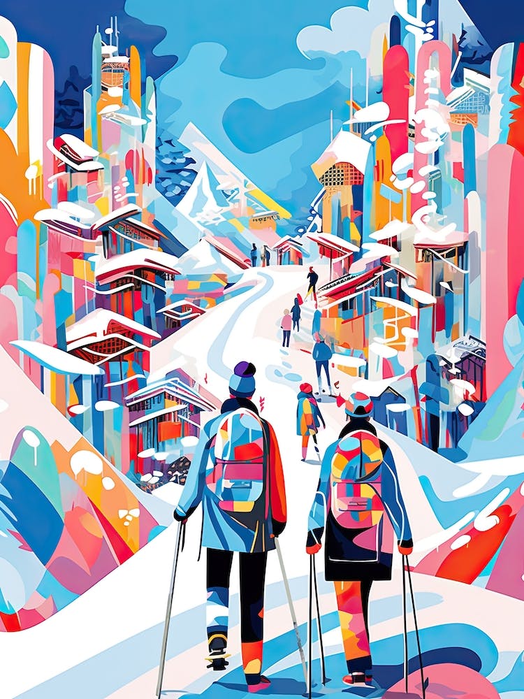 La Plagne   France, Ski Resort Illustration 1